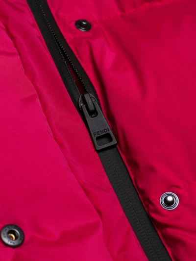 Shop Fendi Karlito Padded Jacket In Red