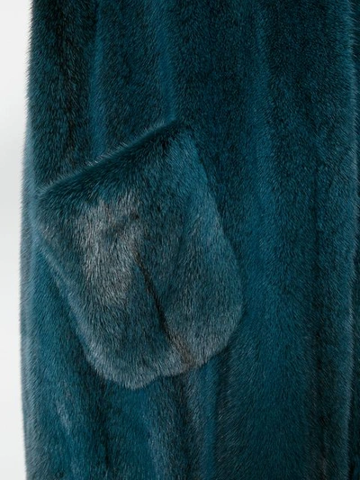 Shop Liska Sleeveless Long Coat In Blue