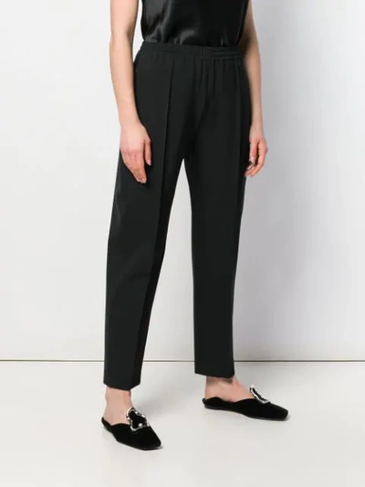 Shop Joseph High-rise Tapered Trousers In Black