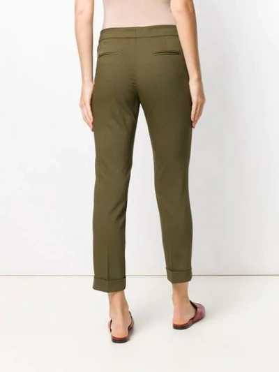 Shop Etro Cropped Trousers In Green