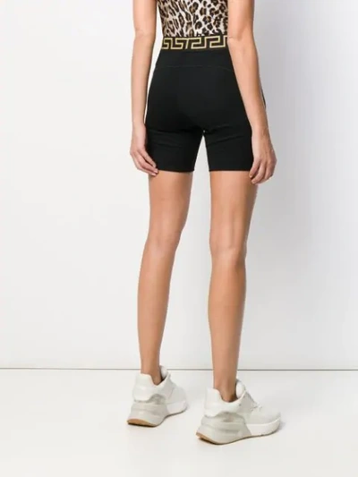 Shop Versace Medusa Head Fitted Shorts In Black
