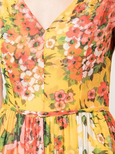Shop Carolina Herrera Floral Print Dress In Yellow