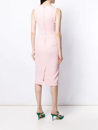 Shop Dolce & Gabbana V-neck Midi Dress In Pink