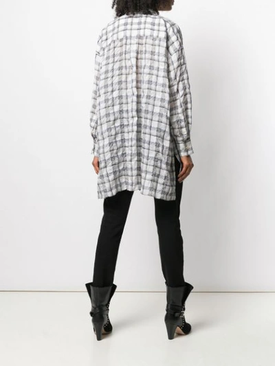 Shop Isabel Marant Oversized Checked Button Up Shirt In Neutrals