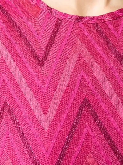 Shop M Missoni Zigzag Print Wide Leg Jumpsuit In Pink