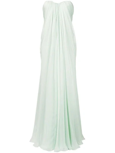 Shop Alexander Mcqueen Strapless Evening Dress In 3220 Green