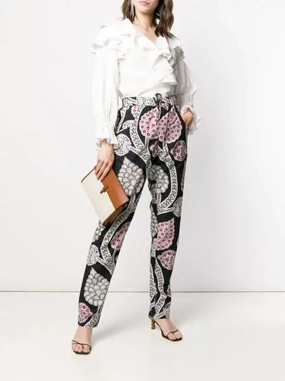 Shop Isabel Marant Petros Floral Trousers In Black