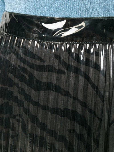 Shop Ssheena Clear Pleated Pu Midi Skirt In Black