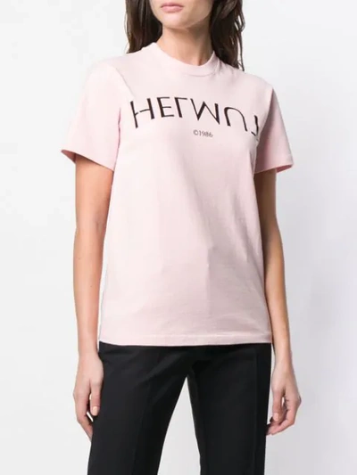 Shop Helmut Lang Logo Hack Little Tee In Pink