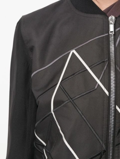 Shop Rick Owens Zipped Up Bomber Jacket In Black