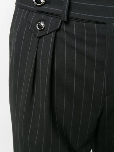 Shop Pinko Ercole Striped Straight Trousers In Black