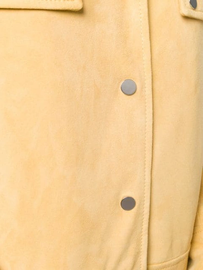 Shop Stand Studio Fitted Shirt Jacket In Yellow