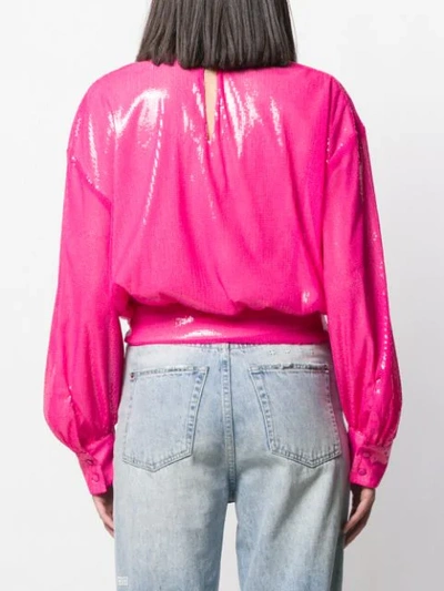 Shop Msgm Sequin Sweatshirt In Pink