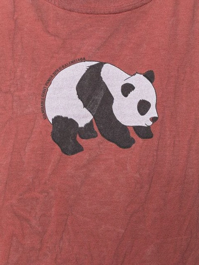 Shop Balenciaga Panda T-shirt In Brown