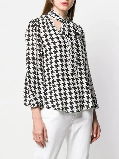 Shop Rixo London Houndstooth Shirt In White