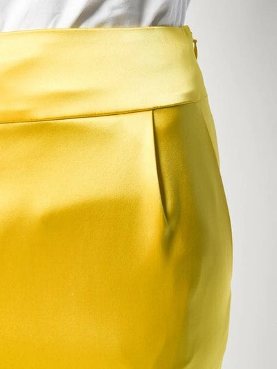 Shop Alexandre Vauthier Short Pencil Skirt In Yellow