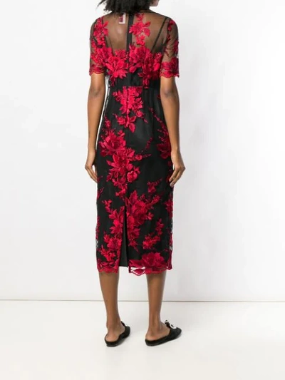 Shop Antonio Marras Floral Embroidered Sheer Dress In Black