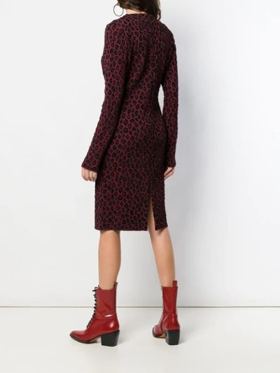Shop Givenchy Leopard Print Dress In Red
