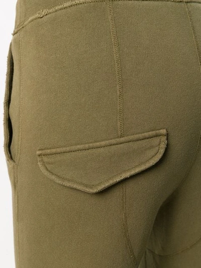 Shop Nili Lotan Cropped Cotton Track Pants In Green