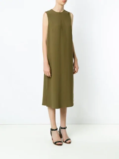 Shop Andrea Marques Side Slits Shift Dress In Oliva