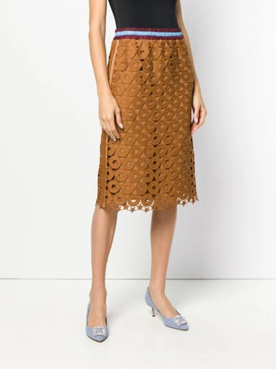Shop N°21 Elasticated Waist Skirt In Brown