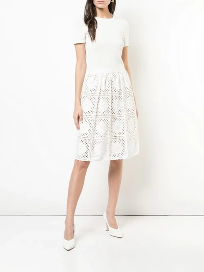 Shop Carolina Herrera Embroidered T In White