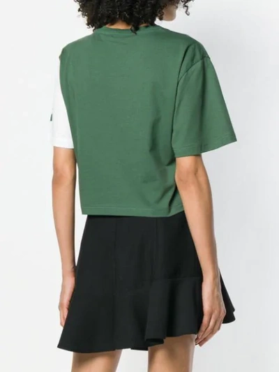 Shop Courrèges Colour Block Cropped T In Green