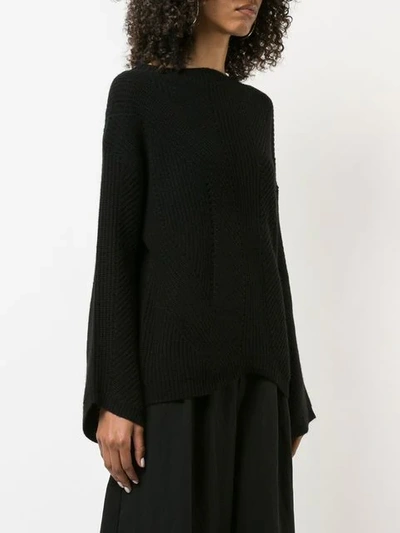 Shop Nili Lotan Cut-detail Draped Sweater In Black