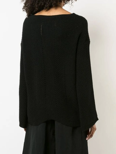 Shop Nili Lotan Cut-detail Draped Sweater In Black