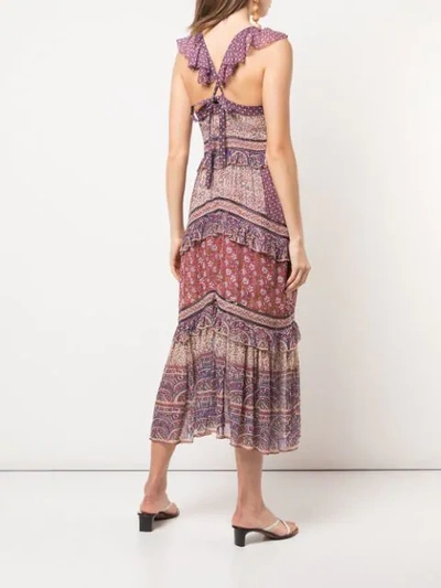 Shop Sea Bella Ruffled Midi Dress In Purple