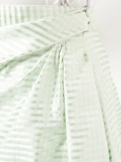 Shop Carolina Herrera Striped Pencil Skirt In Green