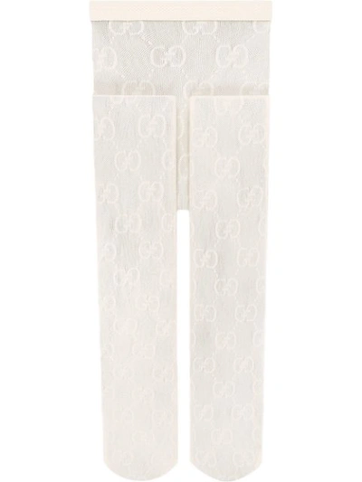 Shop Gucci Interlocking G Tights In White