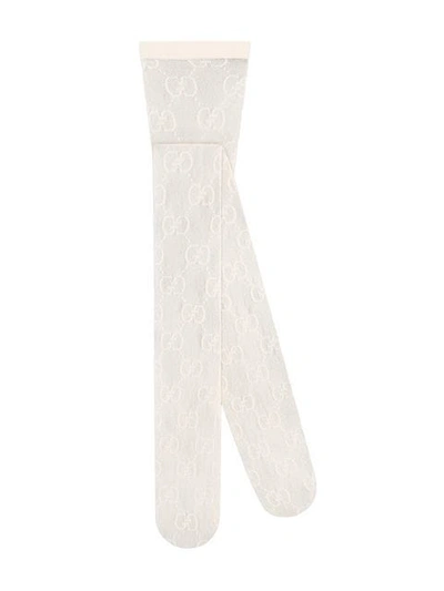 Shop Gucci Interlocking G Tights In White