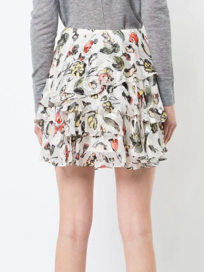 Shop Jason Wu Grey Jason Wu Flared Floral Mini Skirt - White