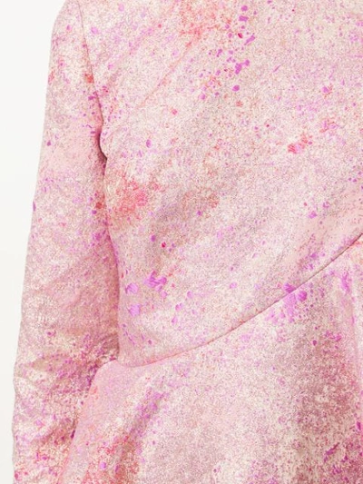 Shop Semsem Paint Splatter Peplum Blouse In Pink