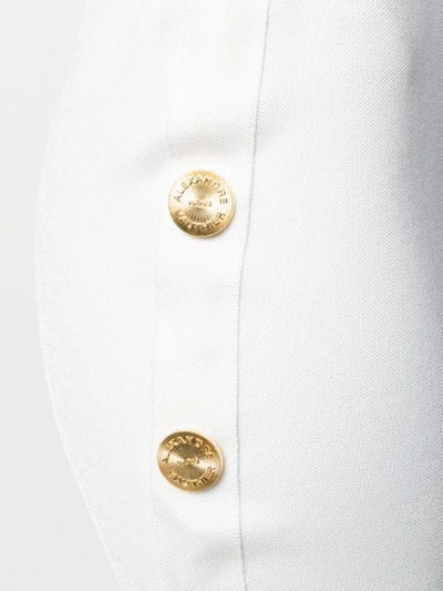 Shop Alexandre Vauthier Bardot Side Button Cutout Dress In White