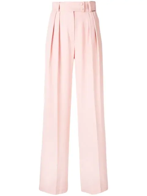 pale pink wide leg trousers