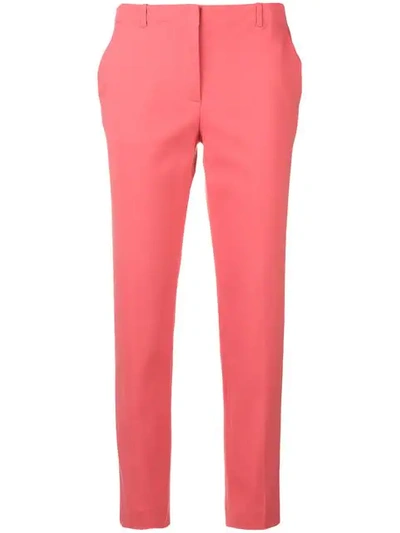 Shop Emporio Armani Slim Cropped Trousers In Pink