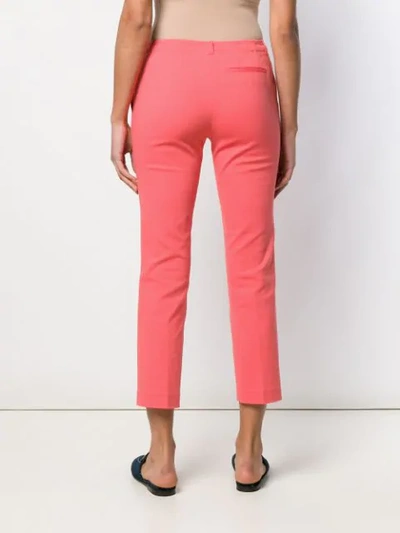 Shop Emporio Armani Slim Cropped Trousers In Pink