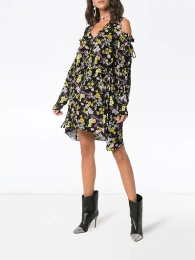 Shop Magda Butrym Silk Trento Floral Print Dress In Black
