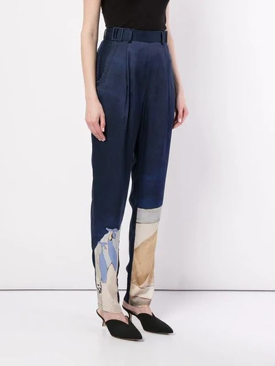 Shop Aje Chiltern Satin Trousers In Blue