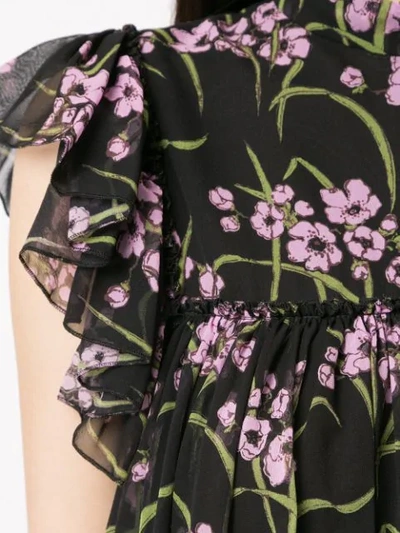 Shop Giambattista Valli Floral Print Blouse In Black