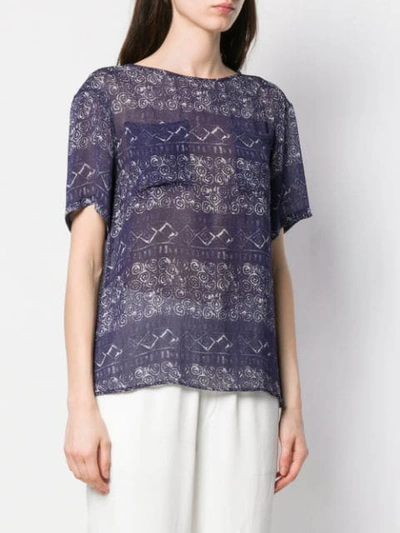 Pre-owned Missoni 1990s Patterned Top In Blue