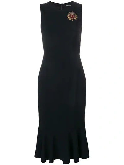 Shop Dolce & Gabbana Fitted Classic Sleeveless Dress In Black