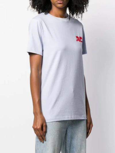 Shop Courrèges Printed Logo T-shirt In 417 Baby Blue