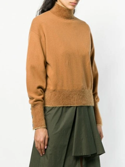 Shop Alberta Ferretti Mock Neck Sweater In Orange