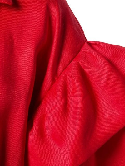 Shop Atu Body Couture Puff-sleeve Midi Dress In Red