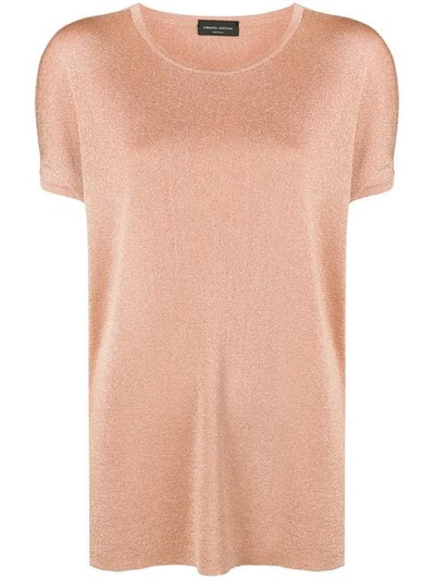 Shop Roberto Collina Short-sleeve Sweater Top In Orange