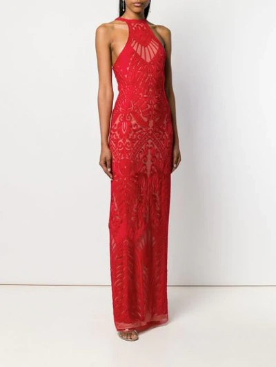 Shop Galvan Atlas Gown In Red