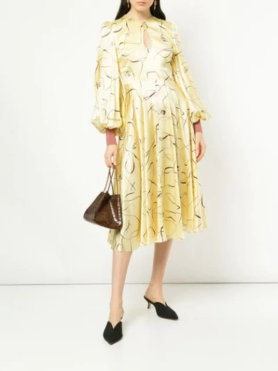 Shop Roksanda Herona Abstract Print Dress In Yellow